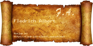 Fledrich Albert névjegykártya