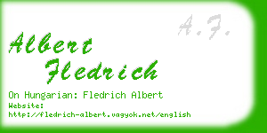 albert fledrich business card